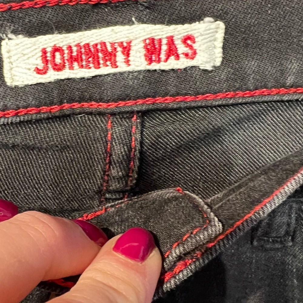Johnny Was Black Demin Jeans Size 27 - Picture 3 of 11